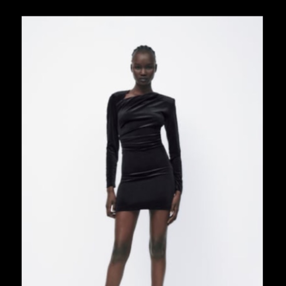 Zara draped velvet dress